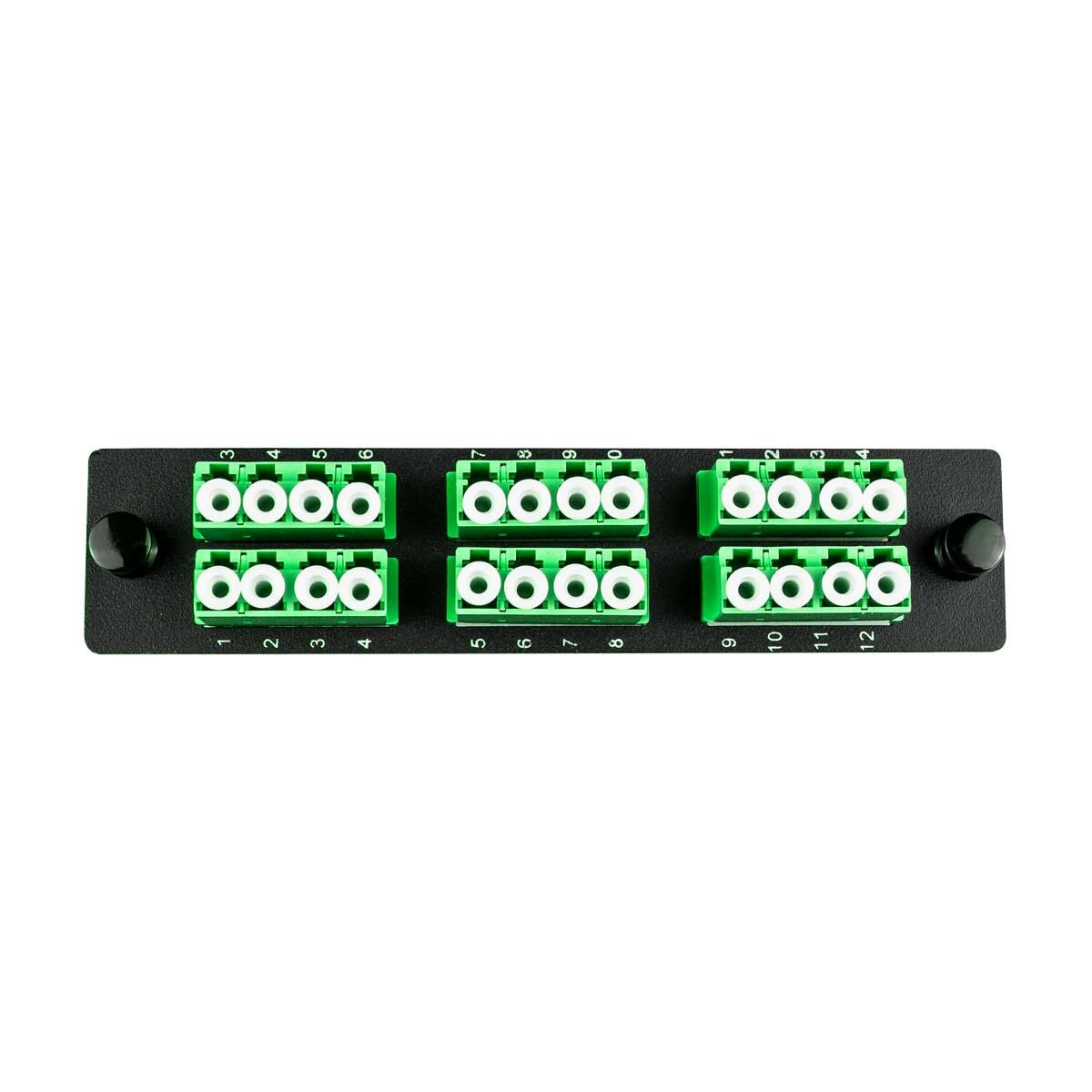 Adapter Plate, 24 Fiber, Quad, LC/APC, 9 µm OS2, Green